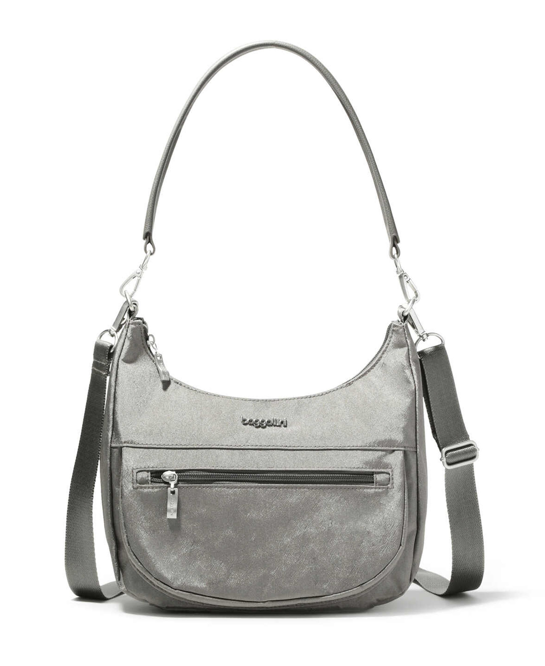 True Classic Pocket Half Moon Bag | Baggallini in Gray | Small