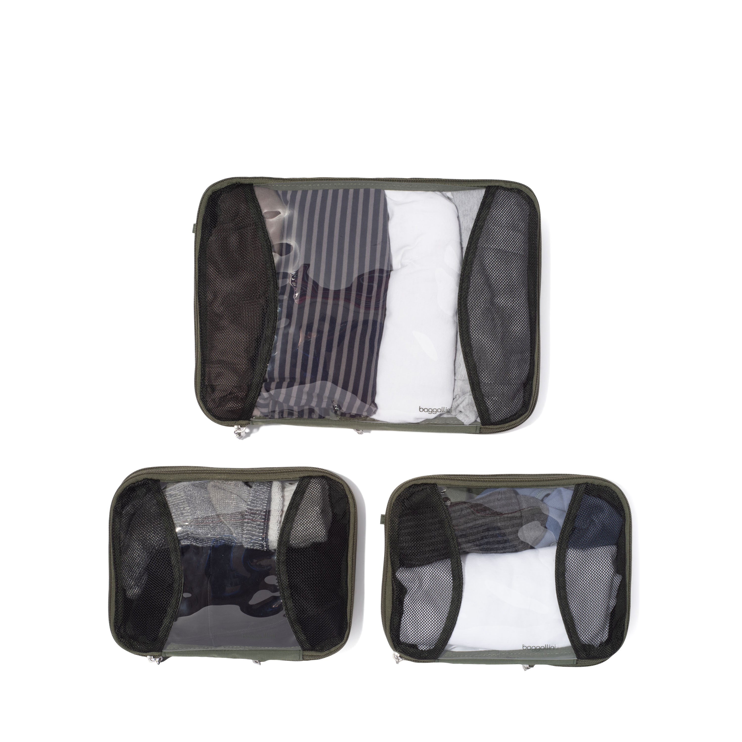 Compression Cube 3-Piece Set | Baggallini in Green | Small