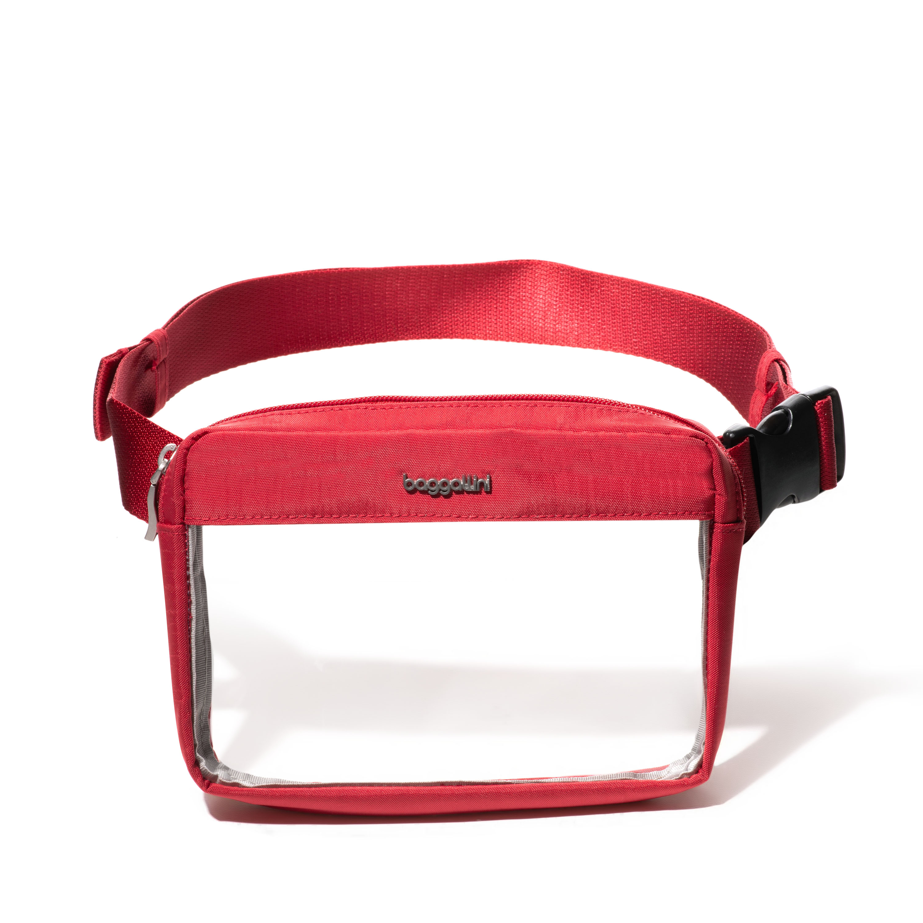 Women's True Classic Clear Stadium Belt Bag Sling | Baggallini in Red | Small | Water-Resistant