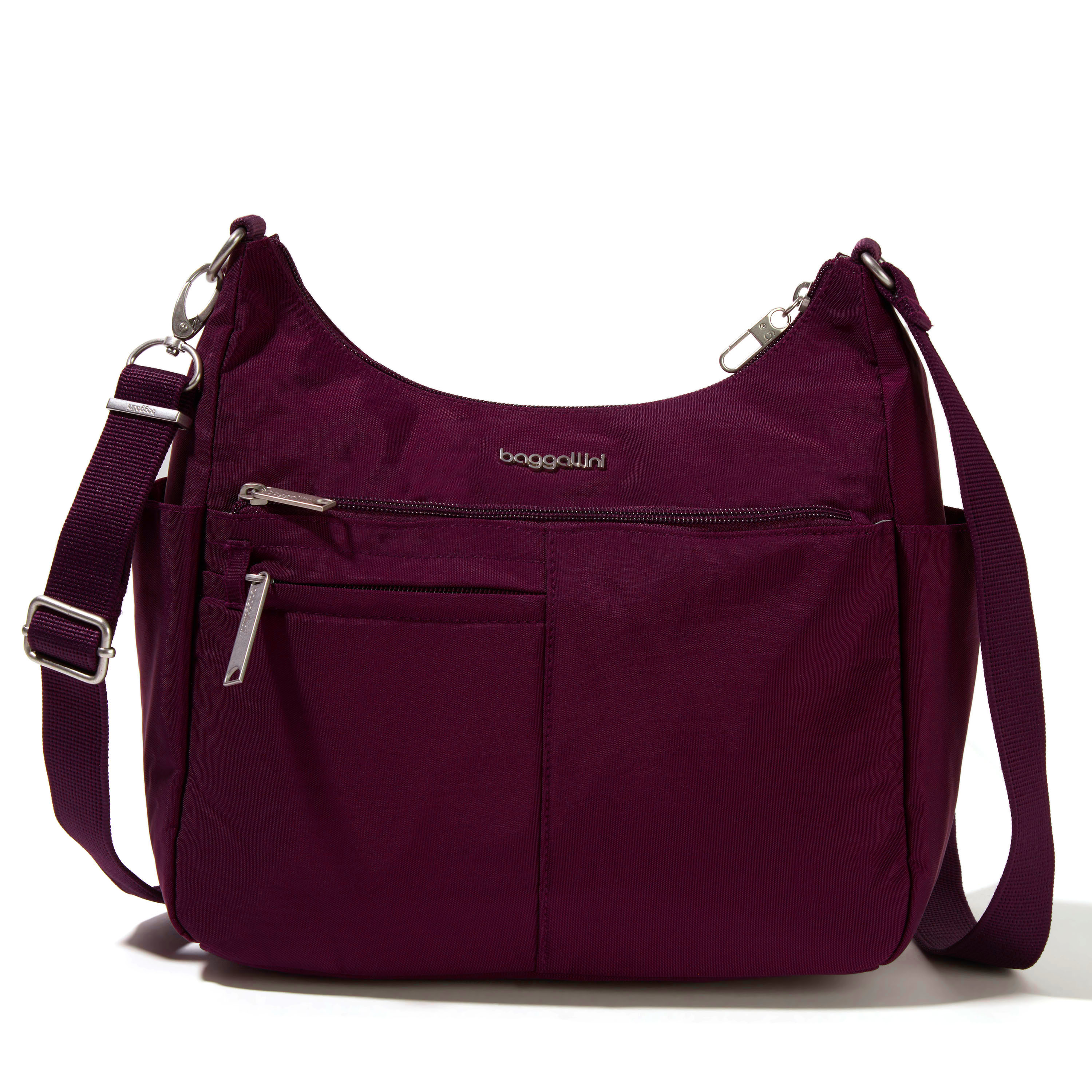 Women's Free Time Anti-Theft Crossbody Bag | Securtex | Baggallini in Purple | Nylon | Medium