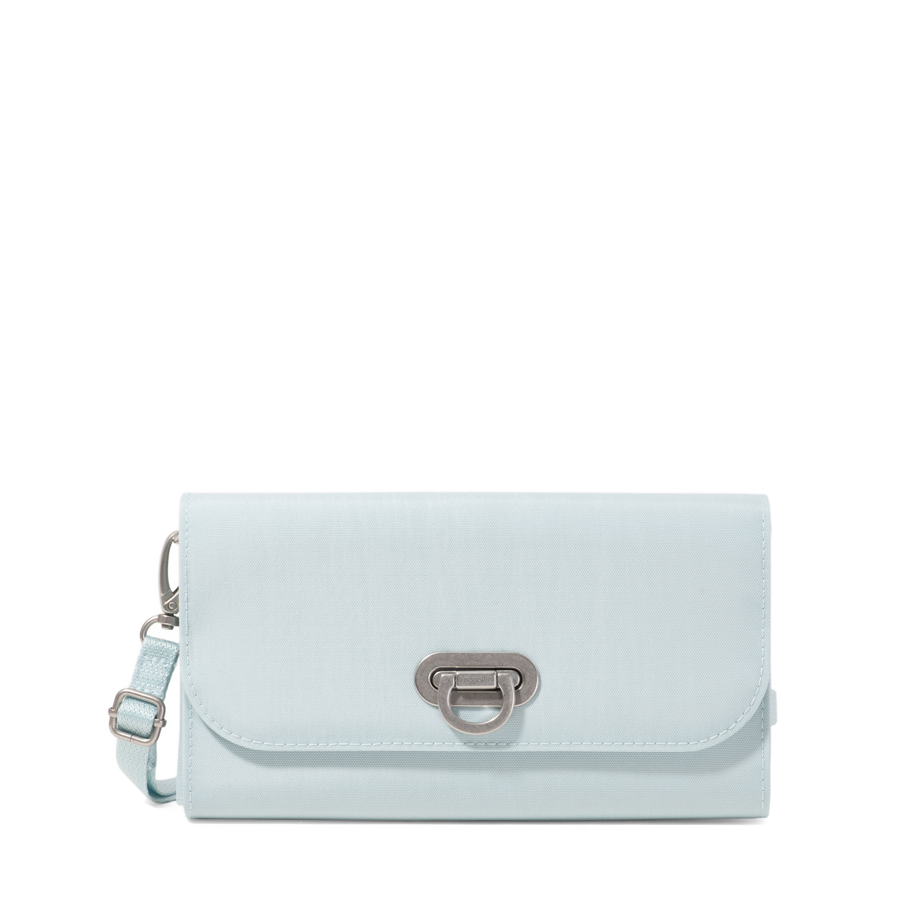 Women's Coastal Flip Lock RFID Phone Wallet Crossbody Bag | Baggallini in Blue