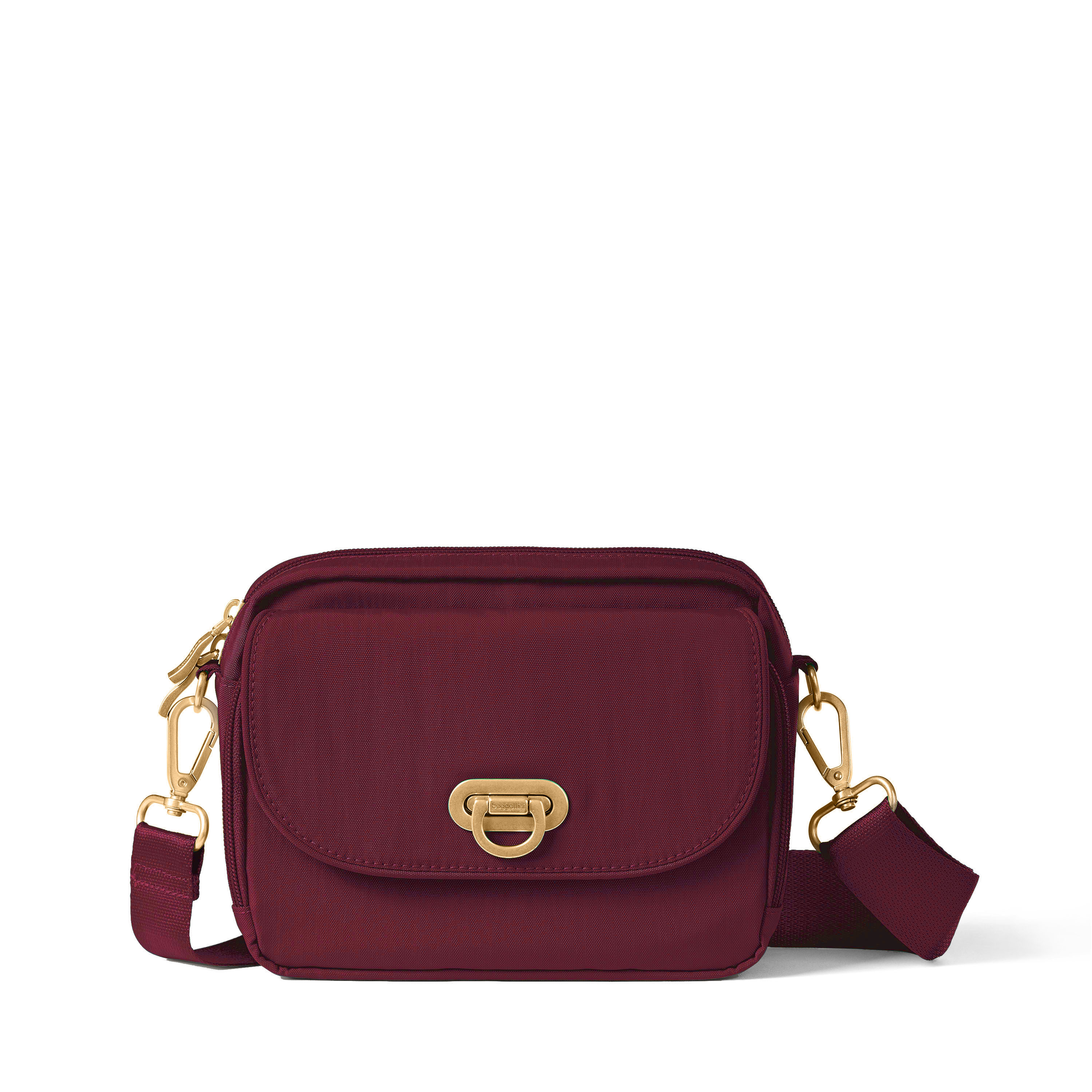 Women's Coastal Flip Lock Camera Bag Crossbody | Baggallini in Red | Small