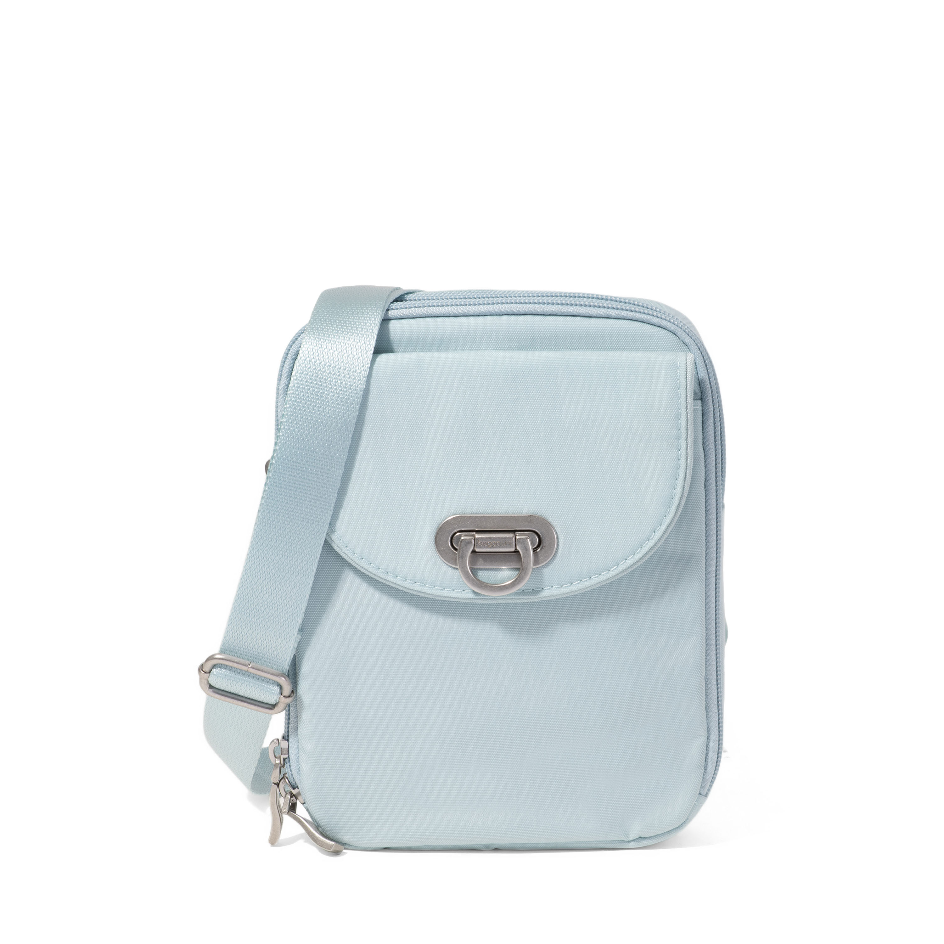 Women's Coastal Flip Lock Venture Crossbody Bag | Baggallini in Blue | Nylon | Medium