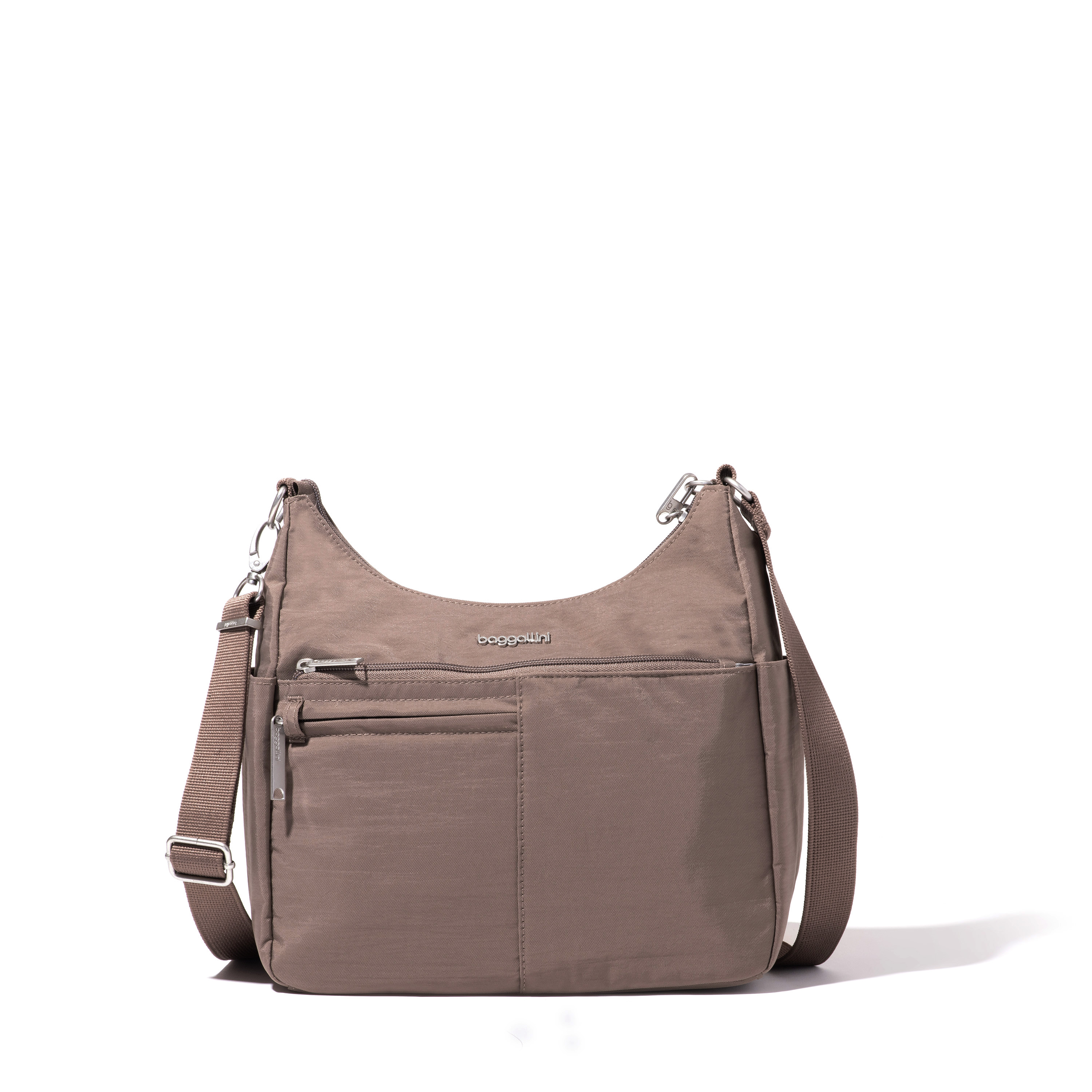Women's Free Time Anti-Theft Crossbody Bag | Securtex | Baggallini in Brown | Nylon | Medium