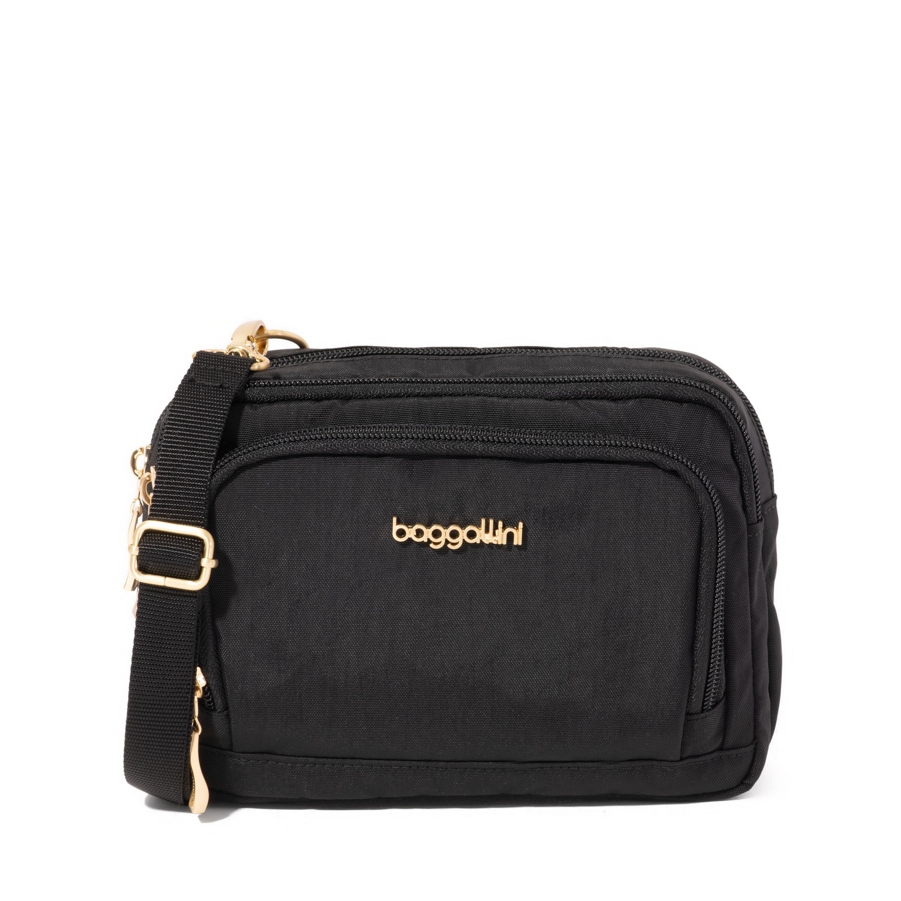 Women's Modern Everywhere Trifecta RFID Wallet Crossbody Bag | Baggallini in Black | Xsmall