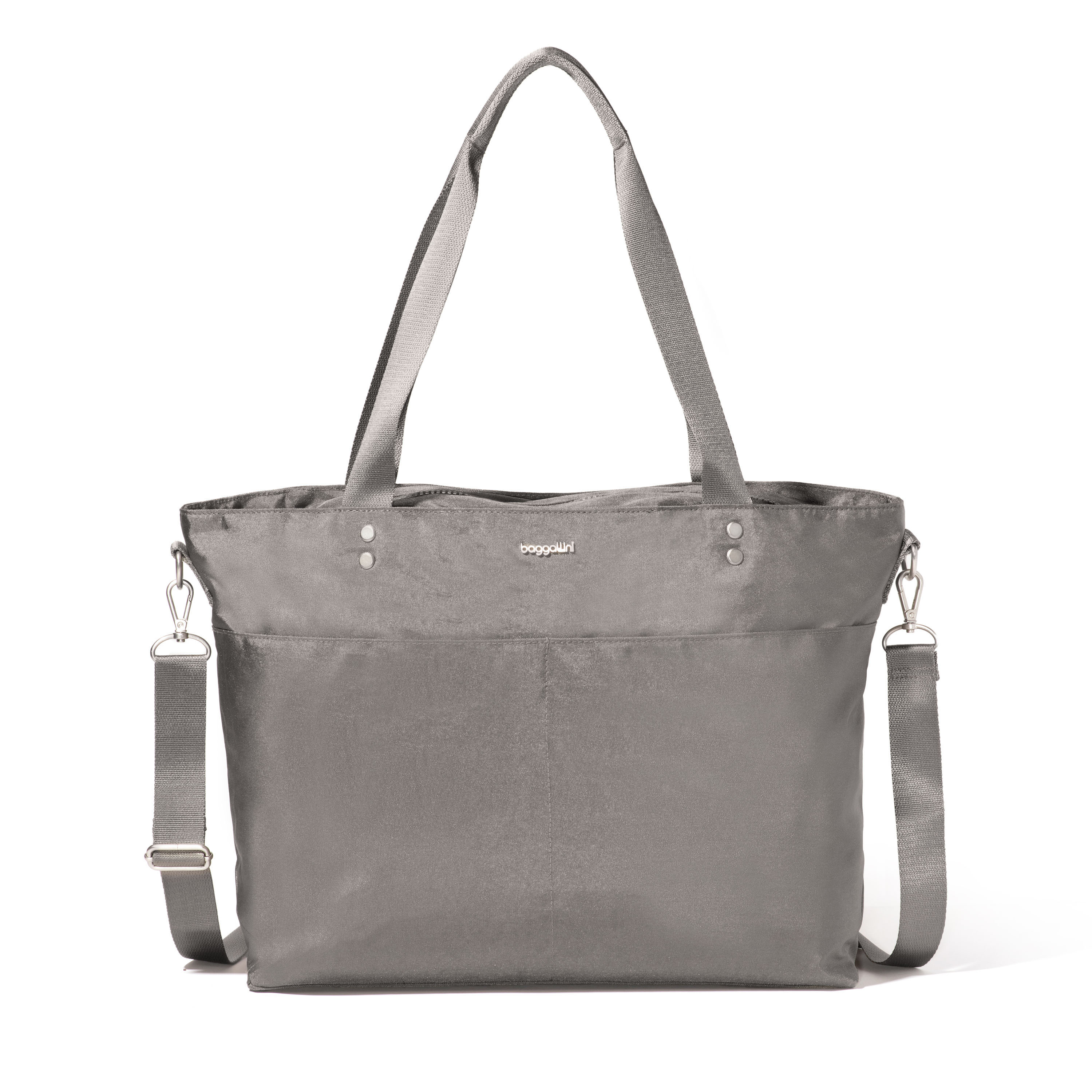True Classic Carryall Laptop Tote Bag | Baggallini in Gray | Medium
