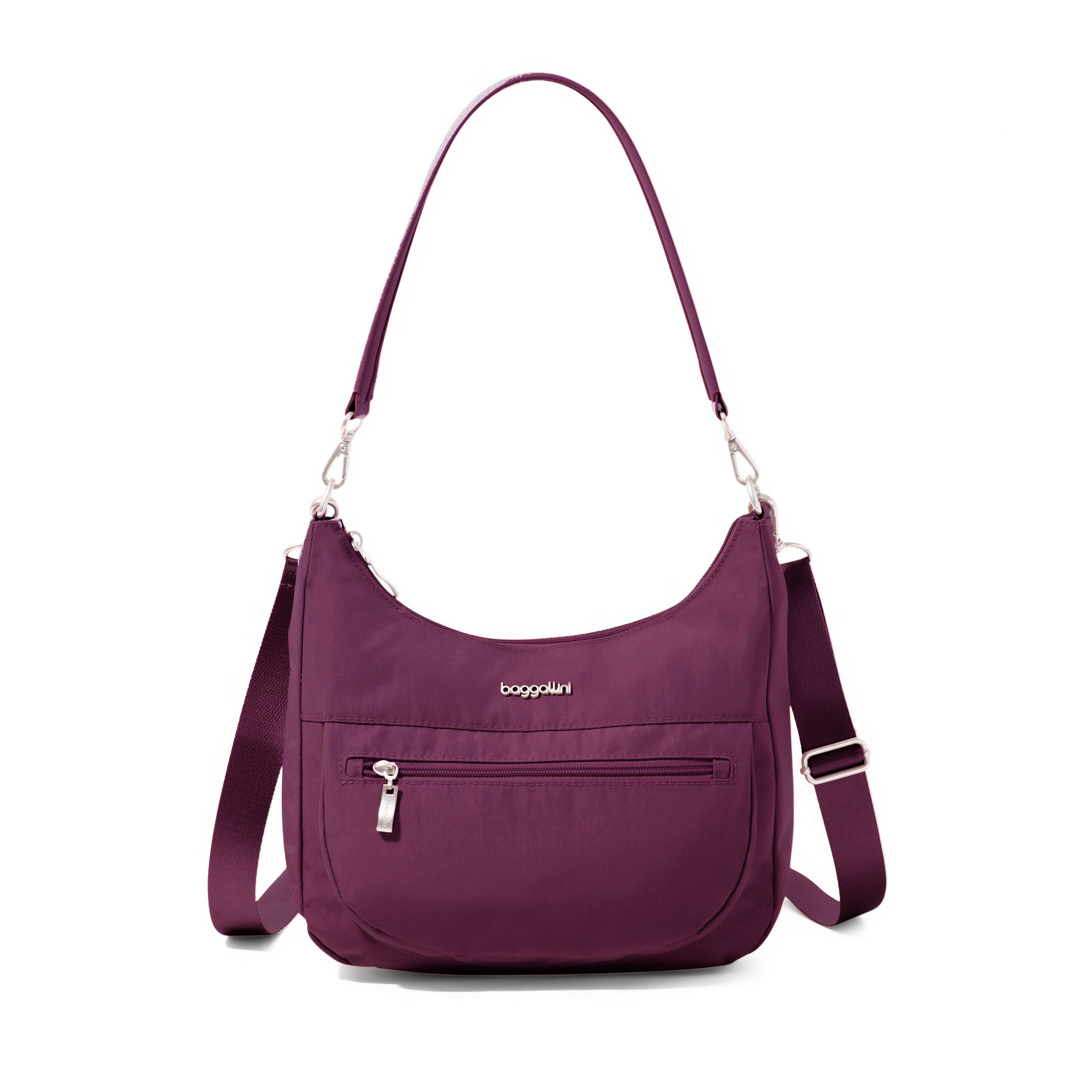True Classic Pocket Half Moon Bag | Baggallini in Purple | Small