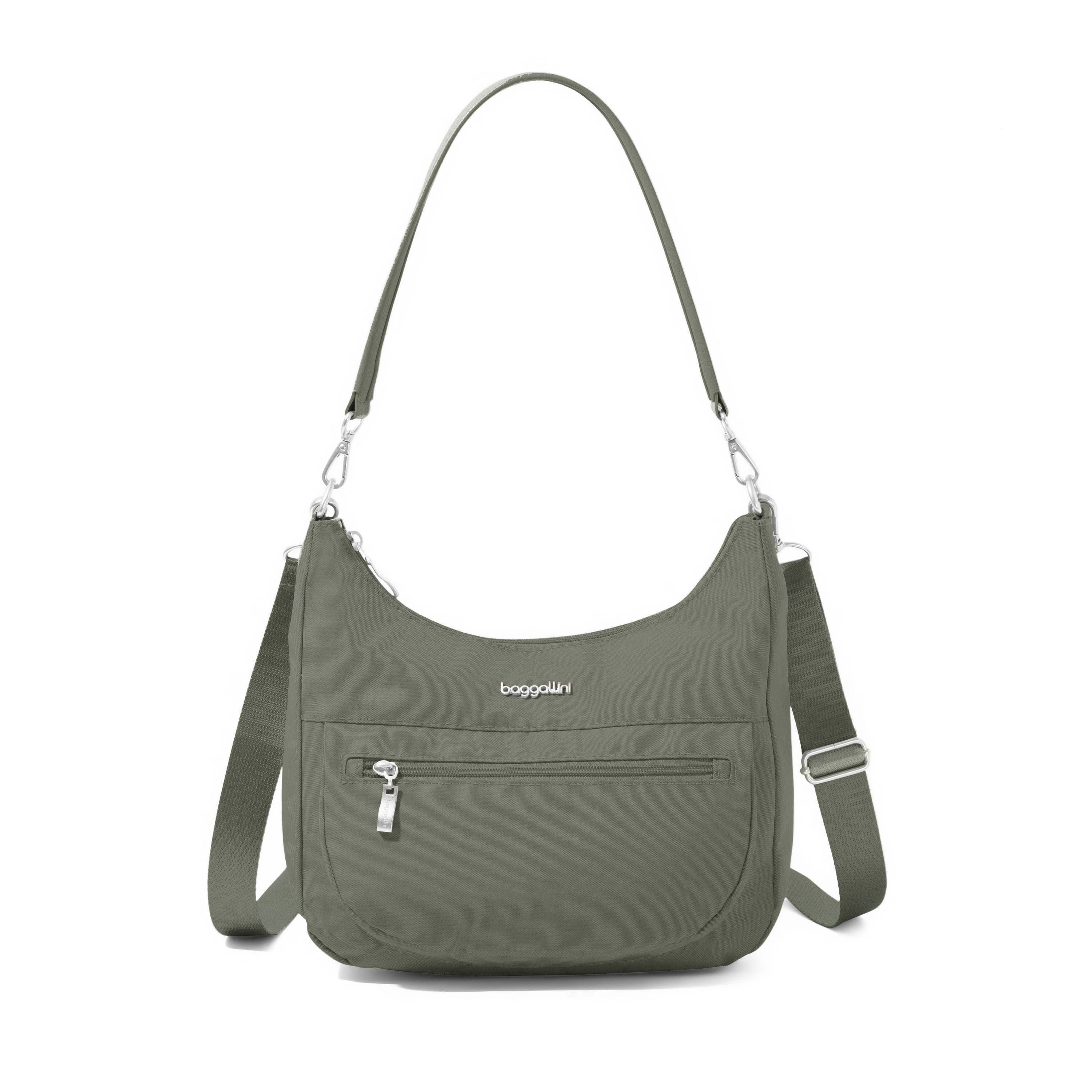 True Classic Pocket Half Moon Bag | Baggallini in Green | Small