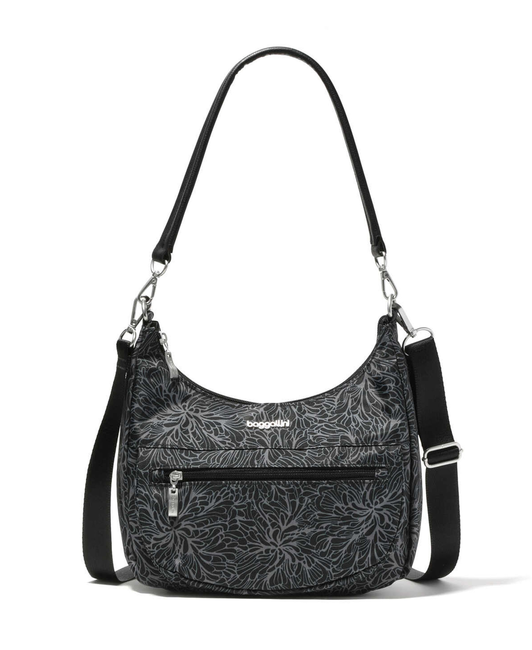 True Classic Pocket Half Moon Bag | Baggallini in Black | Small