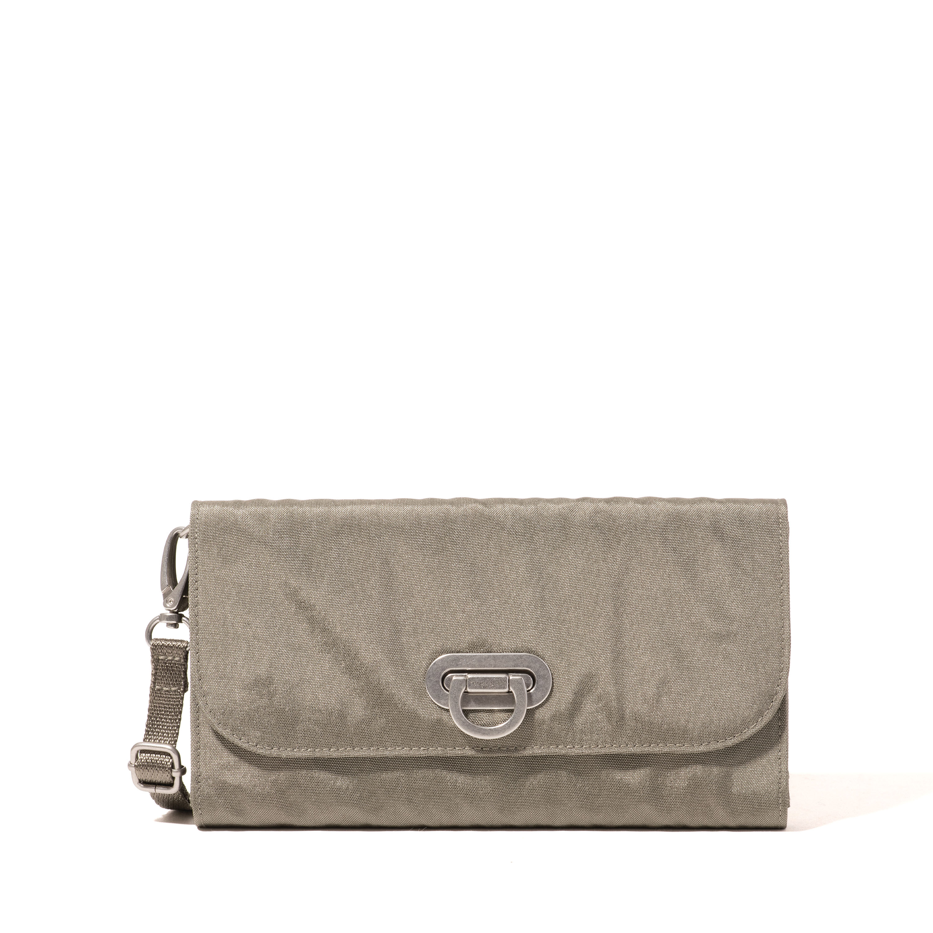 Baggallini Coastal Mini Rfid-Protected Flip-Lock Crossbody Bag - Sterling shimmer