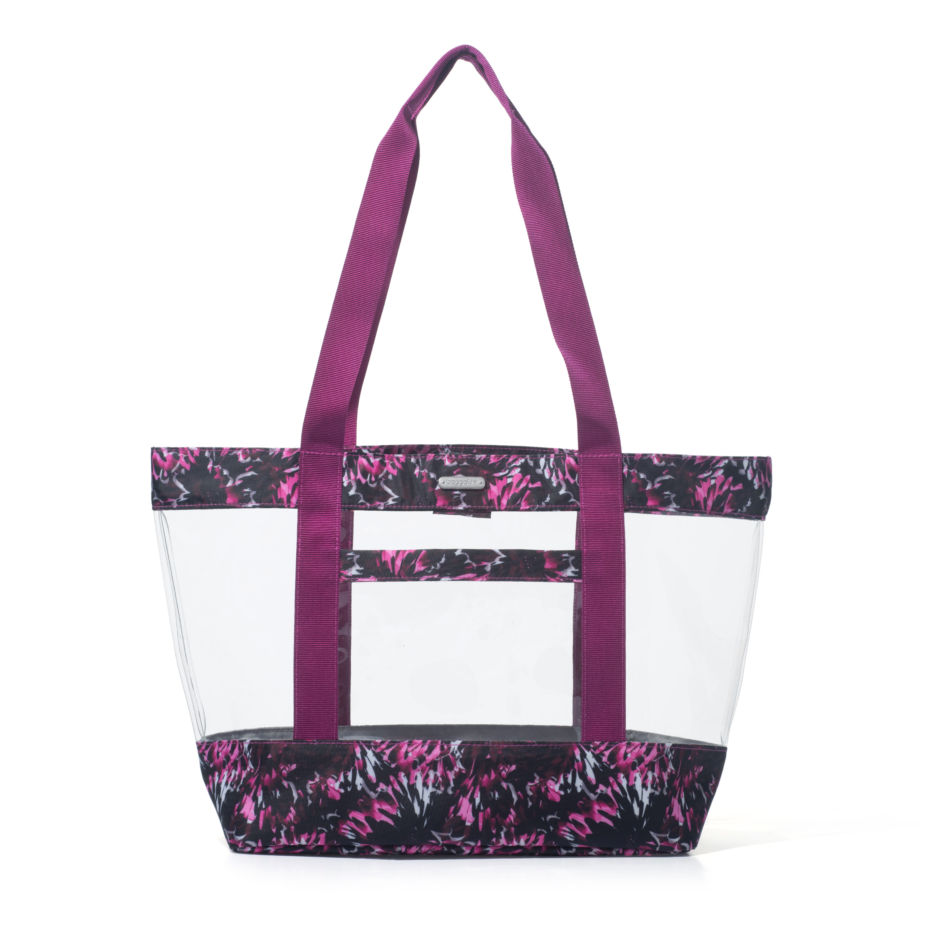 Carry Away Clear Tote Bag with Pouch | Baggallini in Pink | Medium