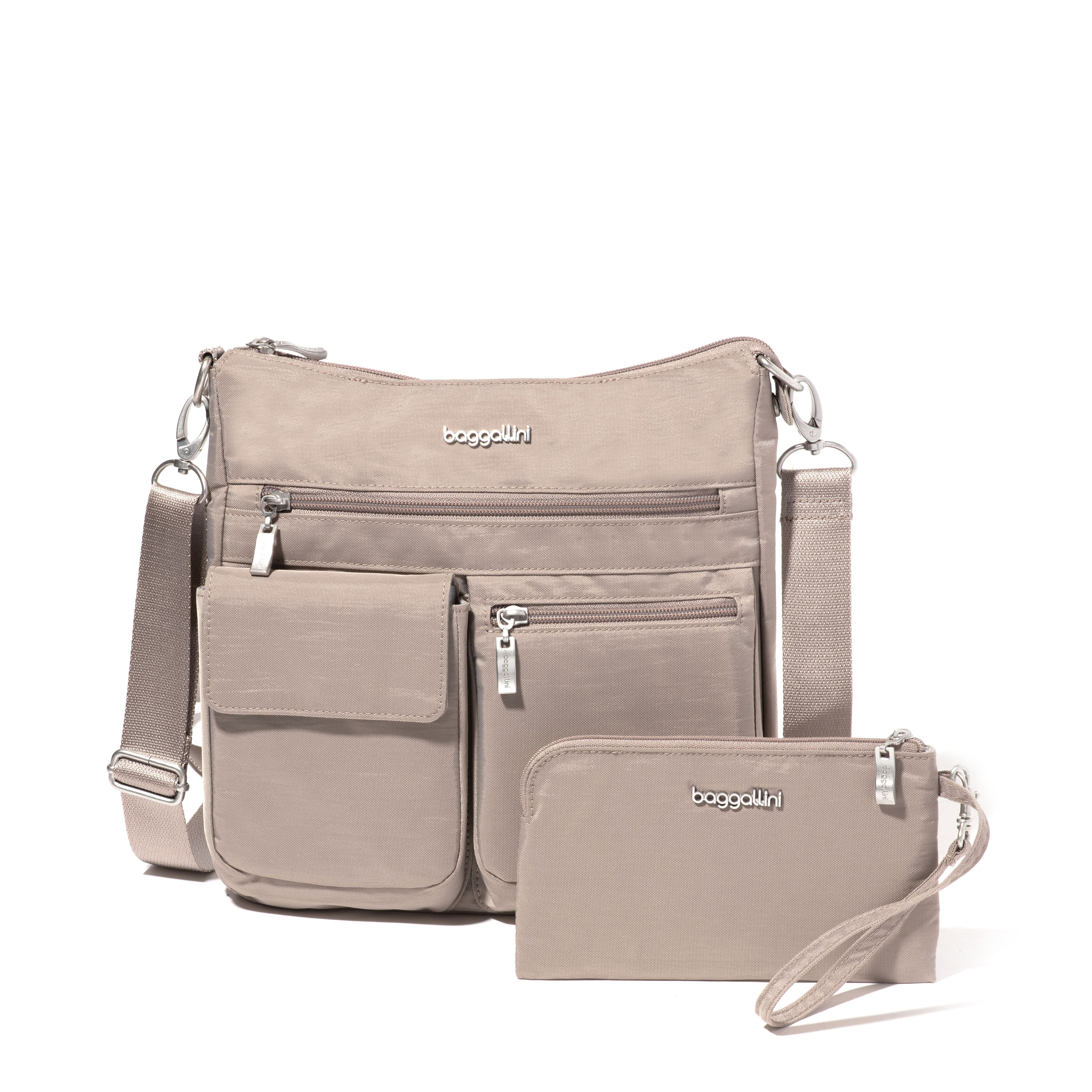 Baggallini Women's Modern Everywhere Slim Crossbody with Rfid Wristlet, Set 2 Piece - Moonrock
