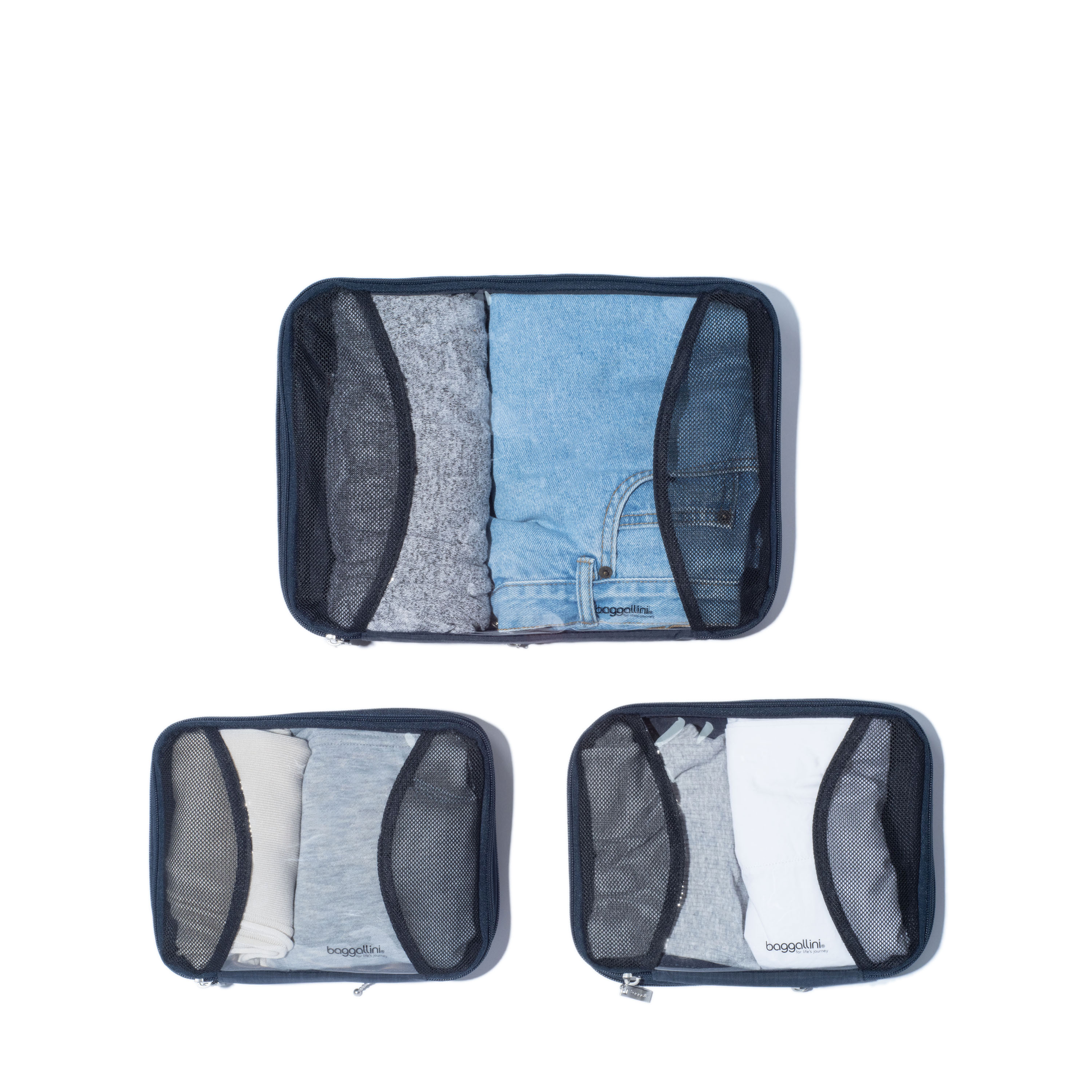 Compression Cube 3-Piece Set | Baggallini in Blue | Small