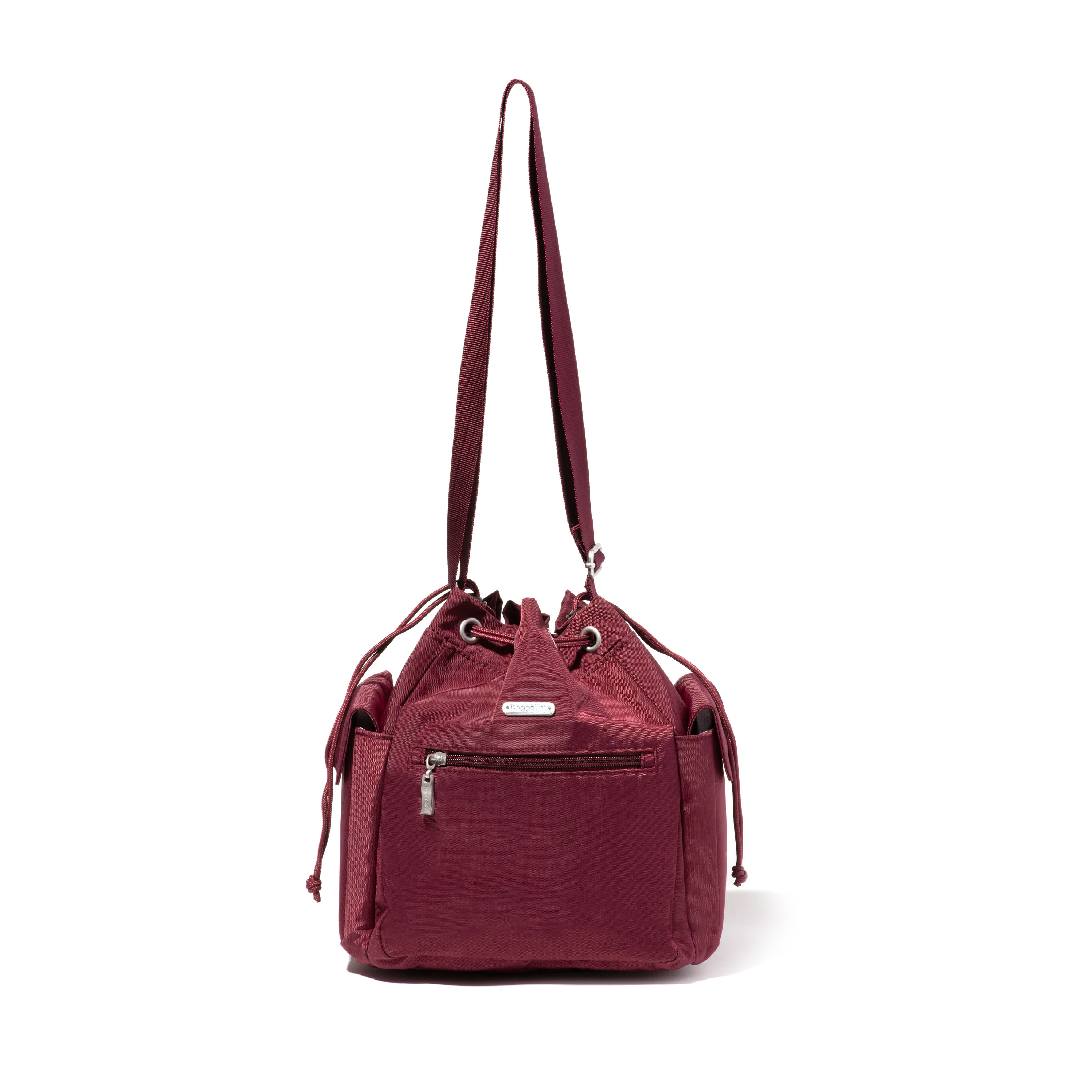 Women's Drawstring Crossbody Bag | Baggallini in Red | Small