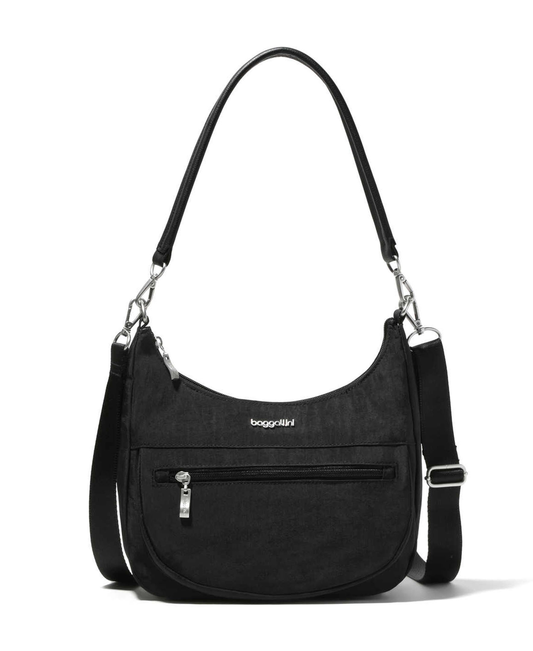 True Classic Pocket Half Moon Bag | Baggallini in Black | Small
