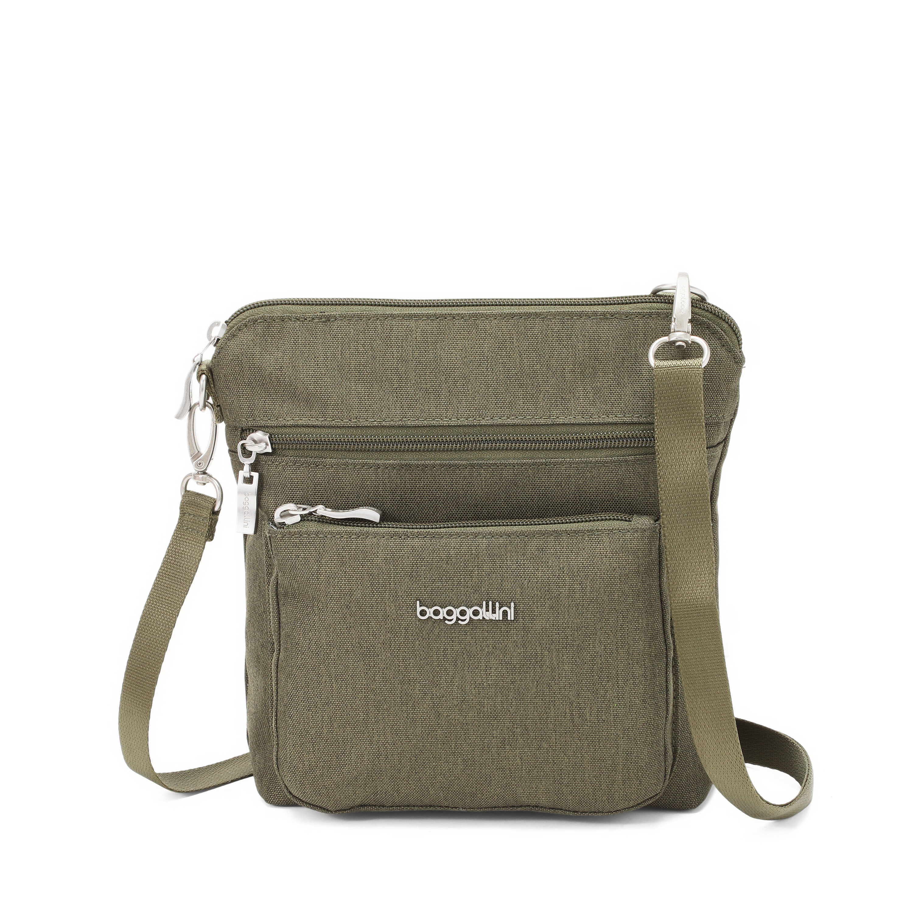 Women's Modern Pocket Crossbody Bag | Baggallini in Green | Nylon | Small