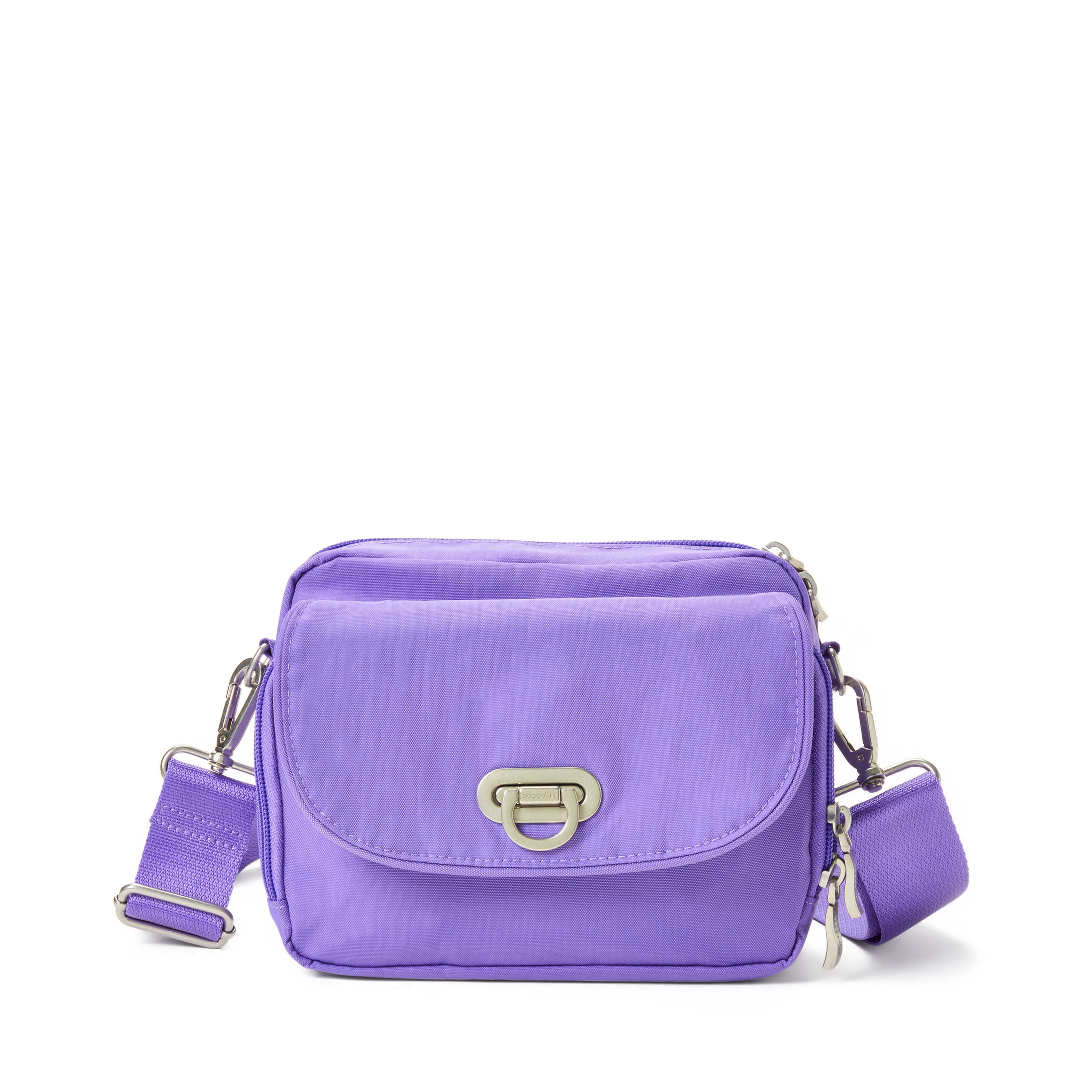 Women's Coastal Flip Lock Camera Bag Crossbody | Baggallini in Purple | Small