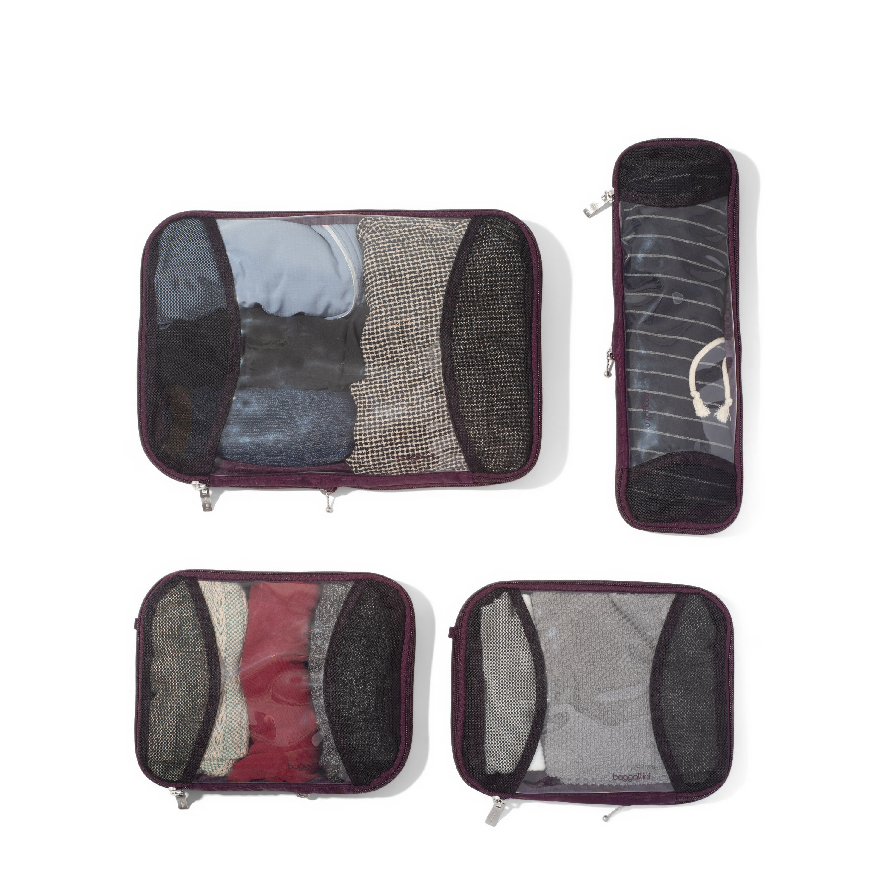 Compression Cube 4-Piece Set | Baggallini in Purple | Nylon | Small