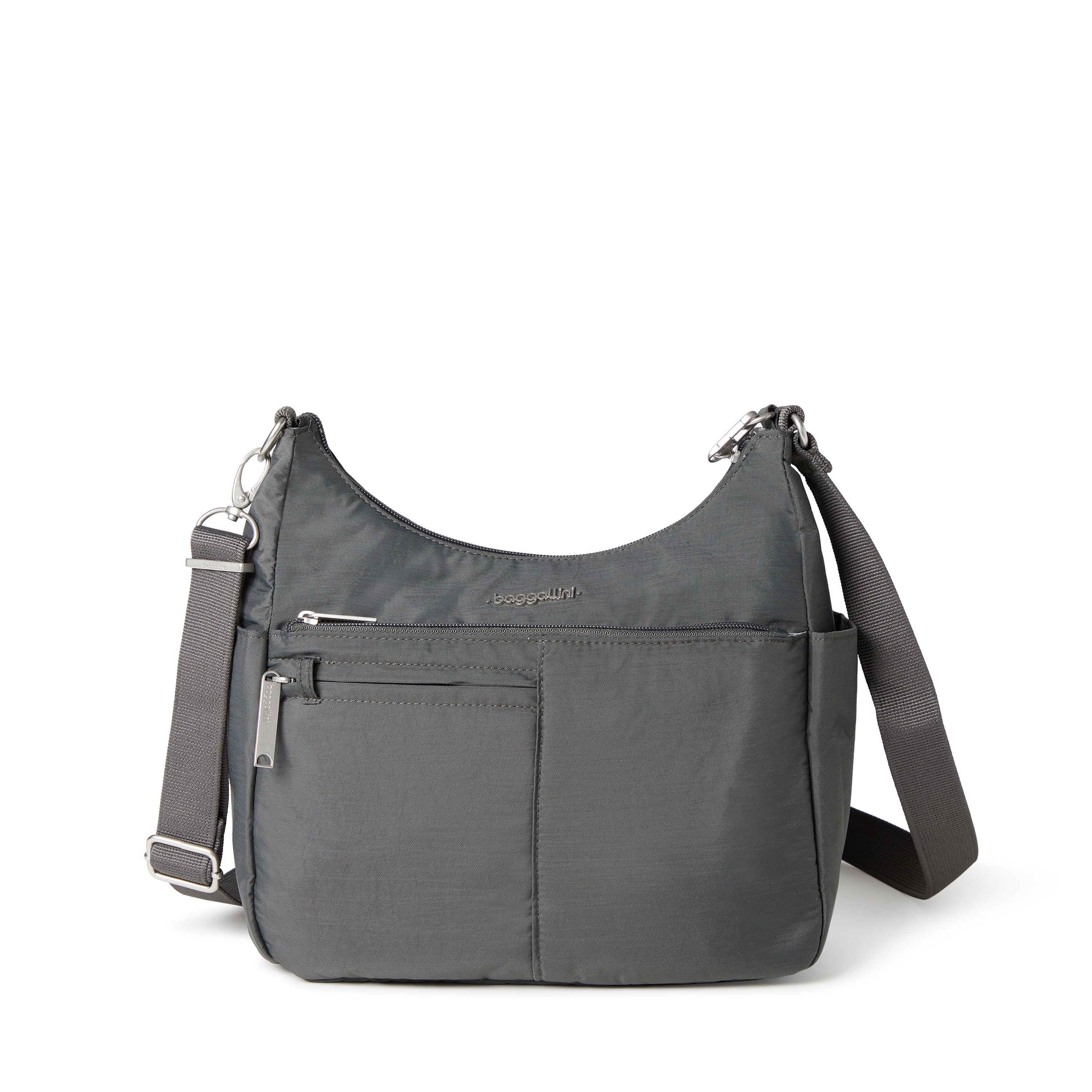 Women's Free Time Anti-Theft Crossbody Bag | Securtex | Baggallini in Charcoal | Nylon | Medium