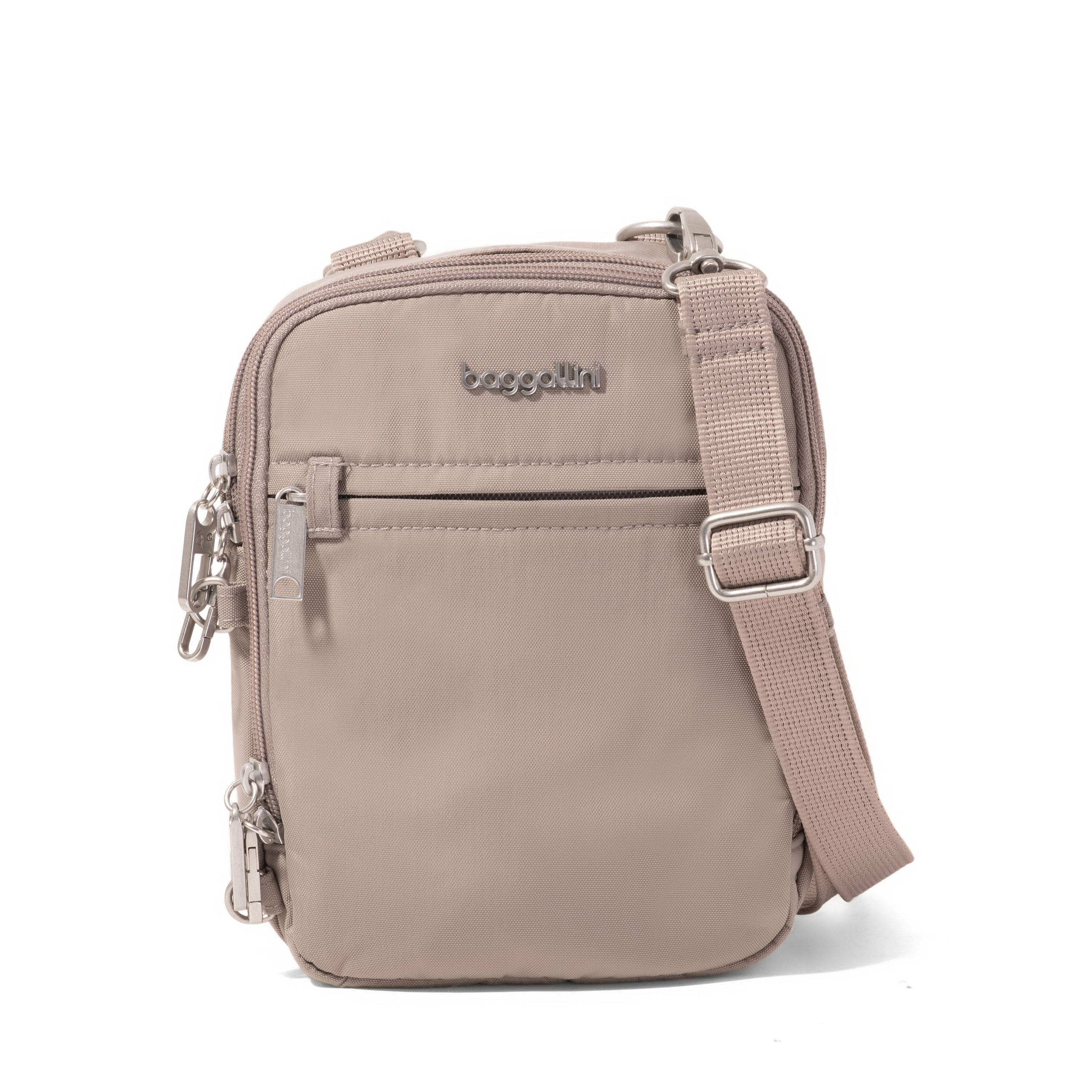 Women's Mini Everything Anti-Theft Crossbody Bag | Securtex | Baggallini in Beige | Xsmall