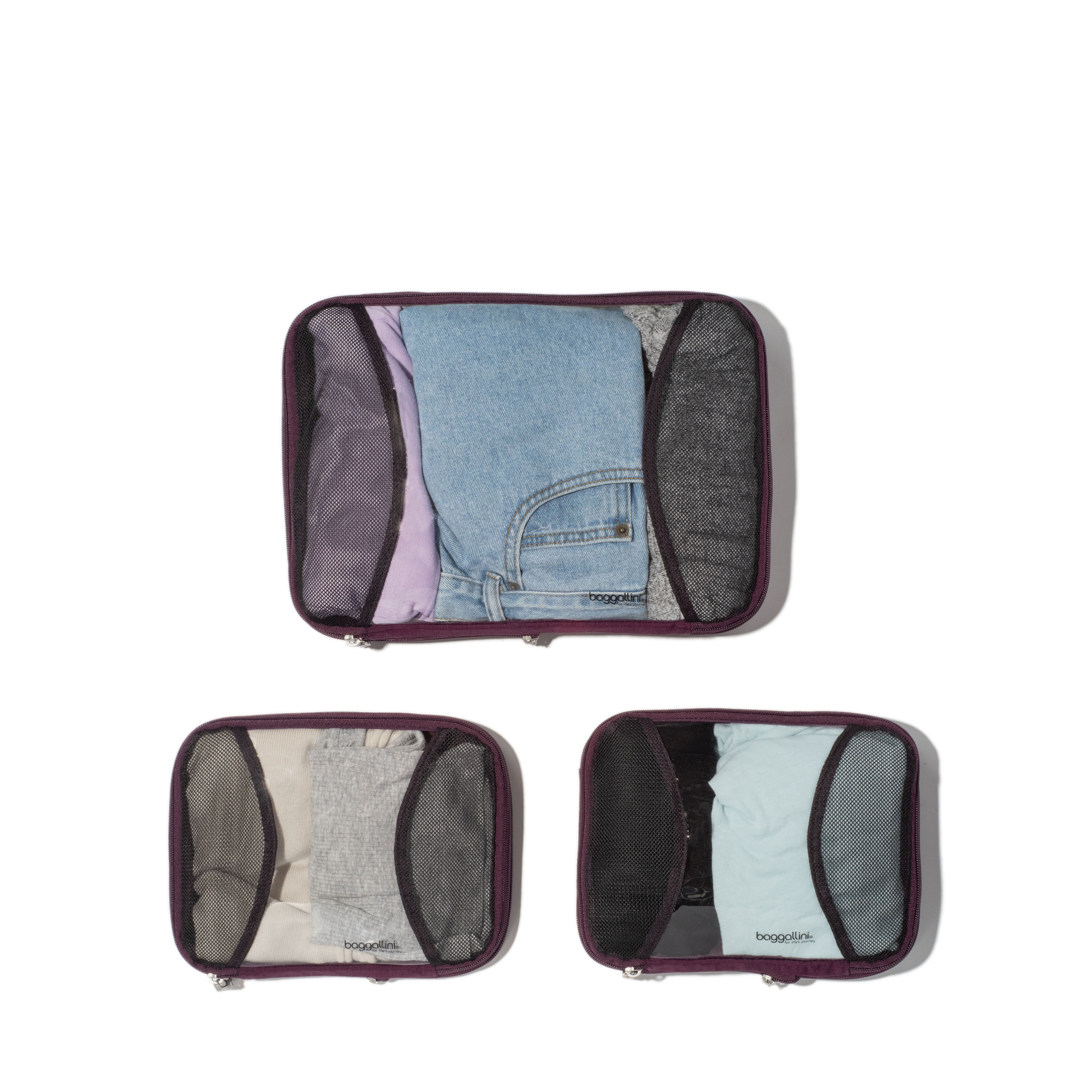 Compression Cube 3-Piece Set | Baggallini in Purple | Small