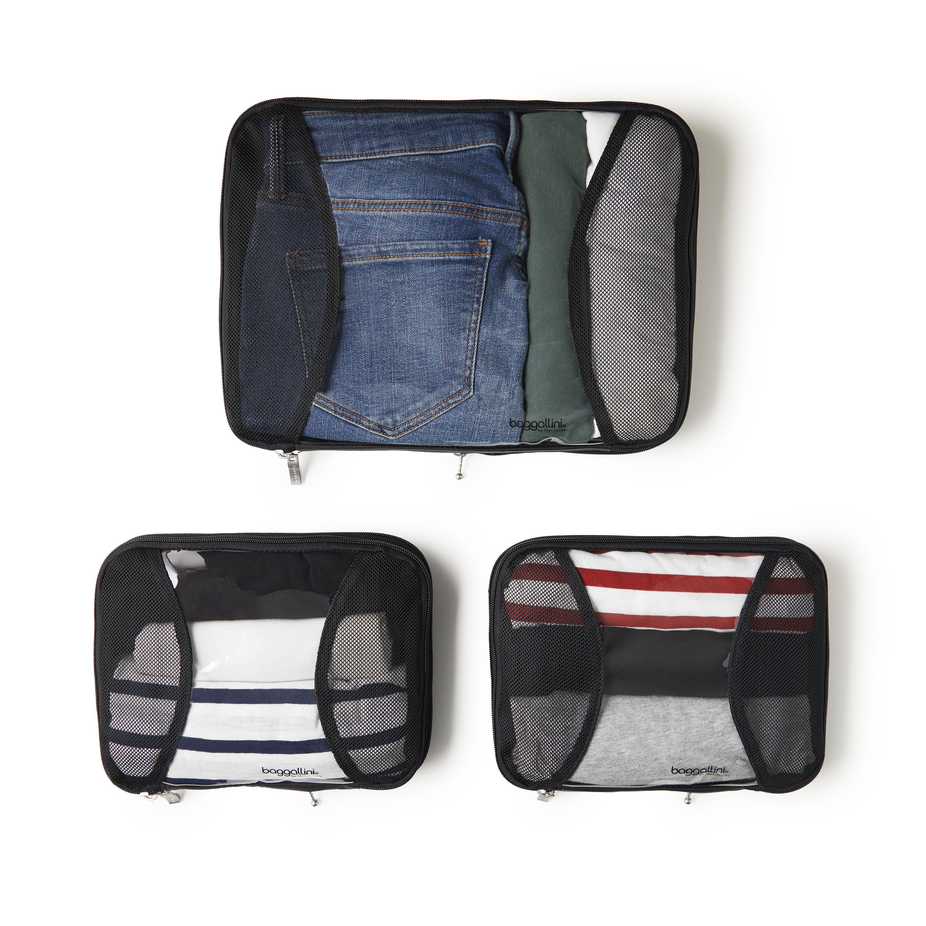 Compression Cube 3-Piece Set | Baggallini in Black | Small