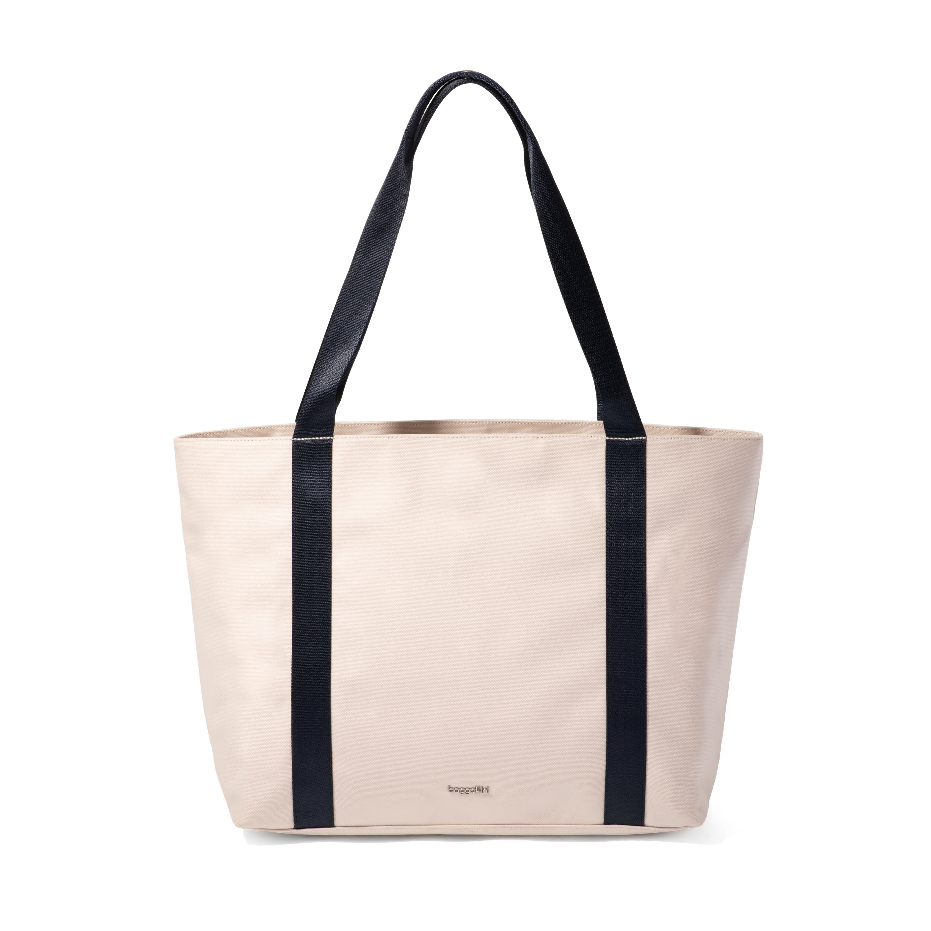 Baggallini Extra-Large Via Tote Handbag - Natural With French Navy
