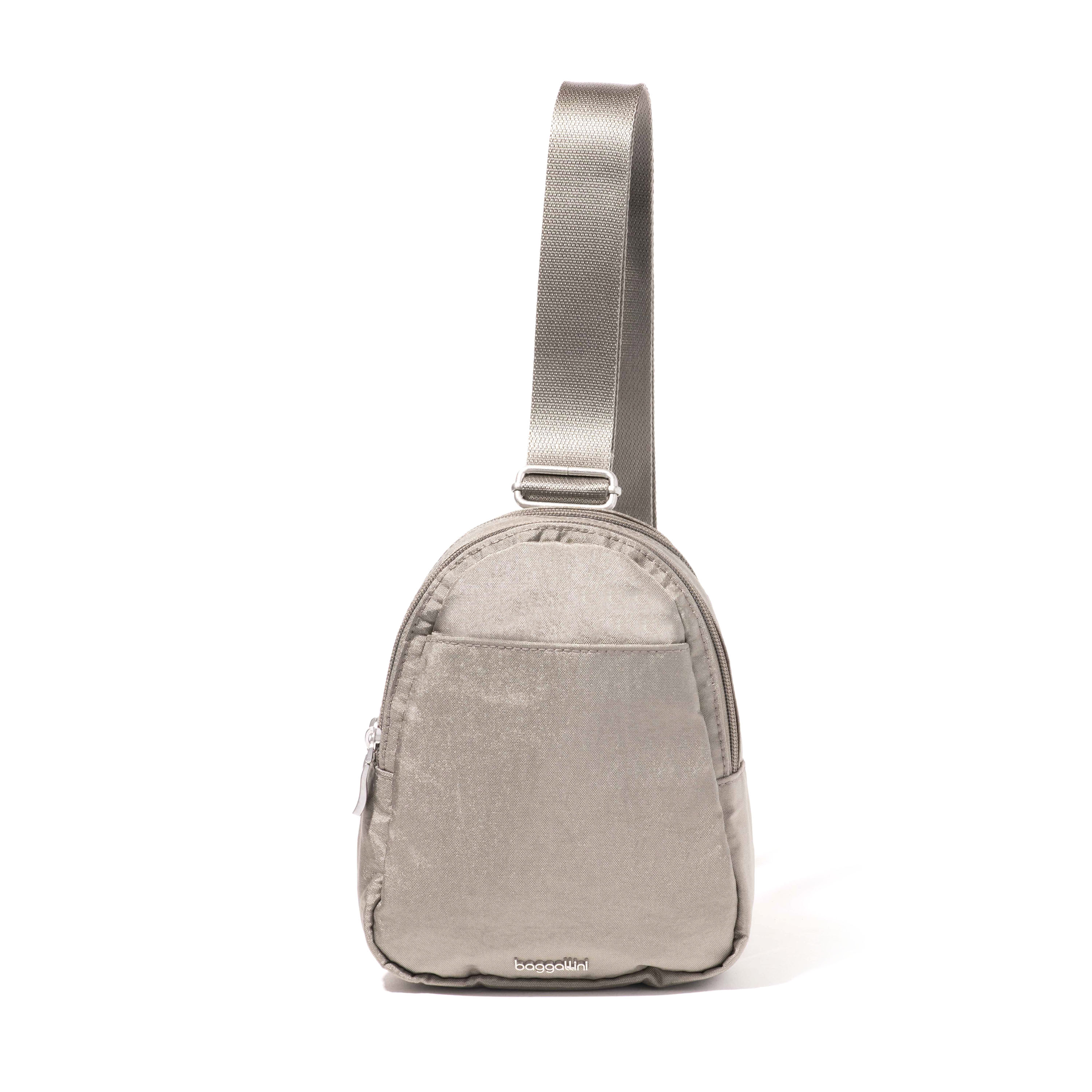 Women's True Classic Double Zip Mini Sling | Baggallini in Gray | Xsmall