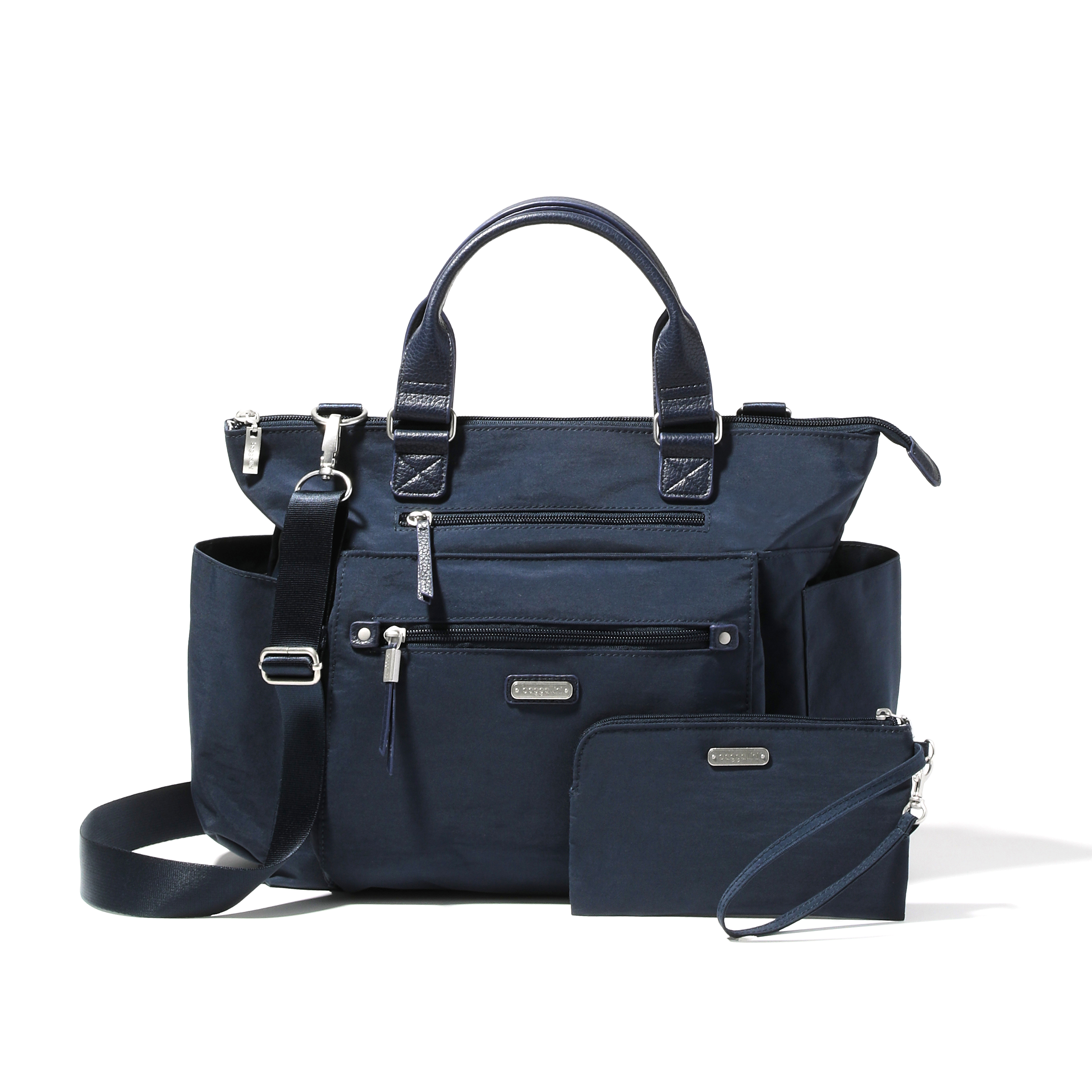 3-In-1 Convertible Backpack with RFID Phone Wristlet | Baggallini in French Navy Blue | Nylon | Large | Water-Resistant