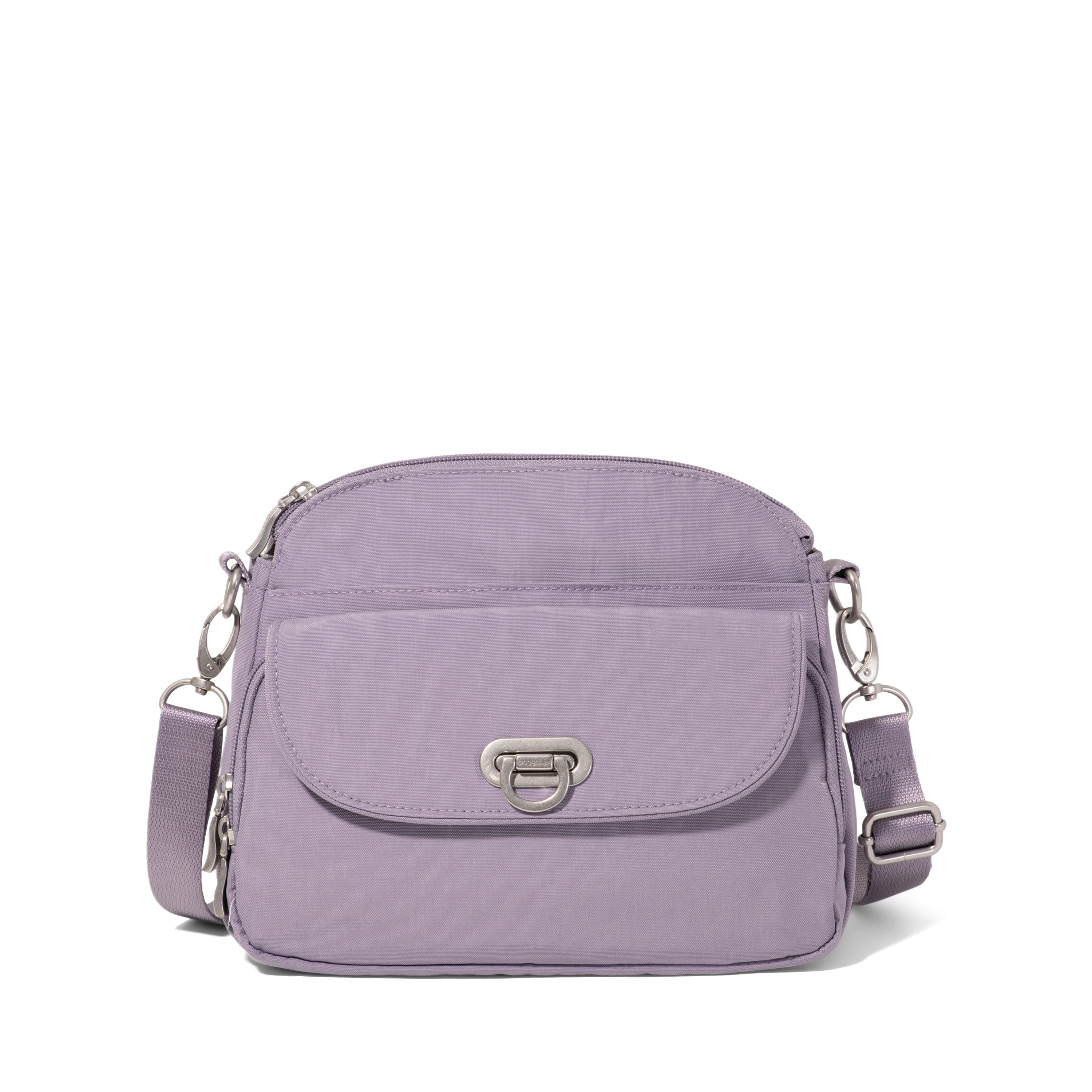 Women's Coastal Flip Lock Crossbody Bag | Baggallini in Purple | Small