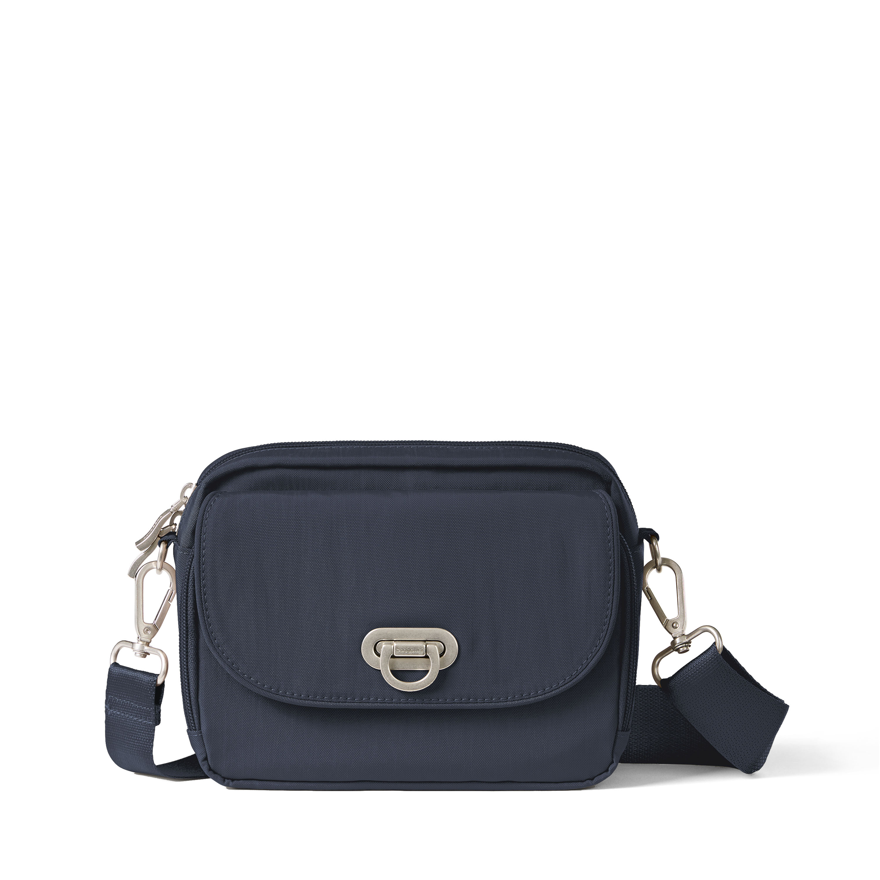 Women's Coastal Flip Lock Camera Bag Crossbody | Baggallini in Blue | Small