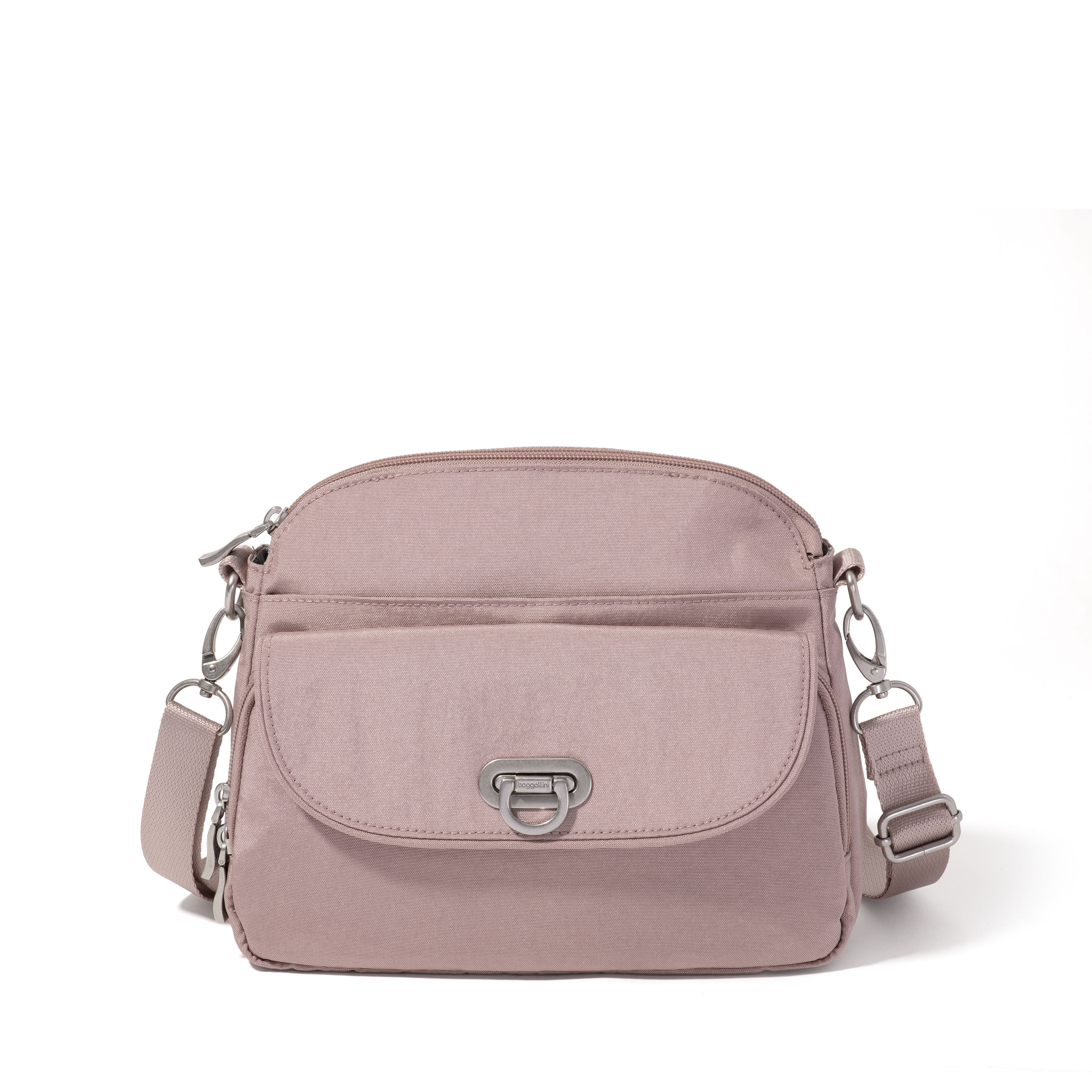 Women's Coastal Flip Lock Crossbody Bag | Baggallini in Pink | Small