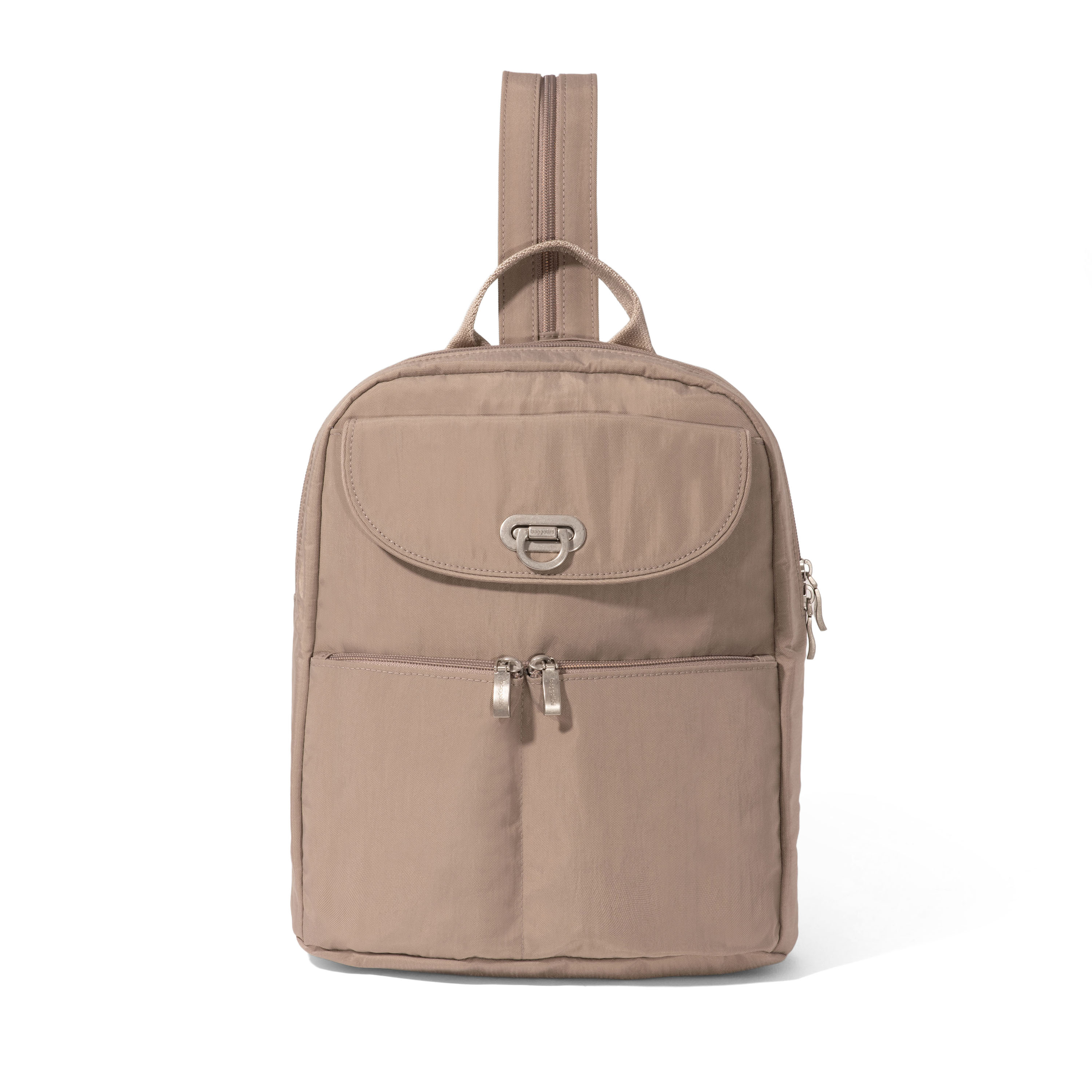 Women's Coastal Flip Lock Day Pack | Baggallini in Beige | Medium