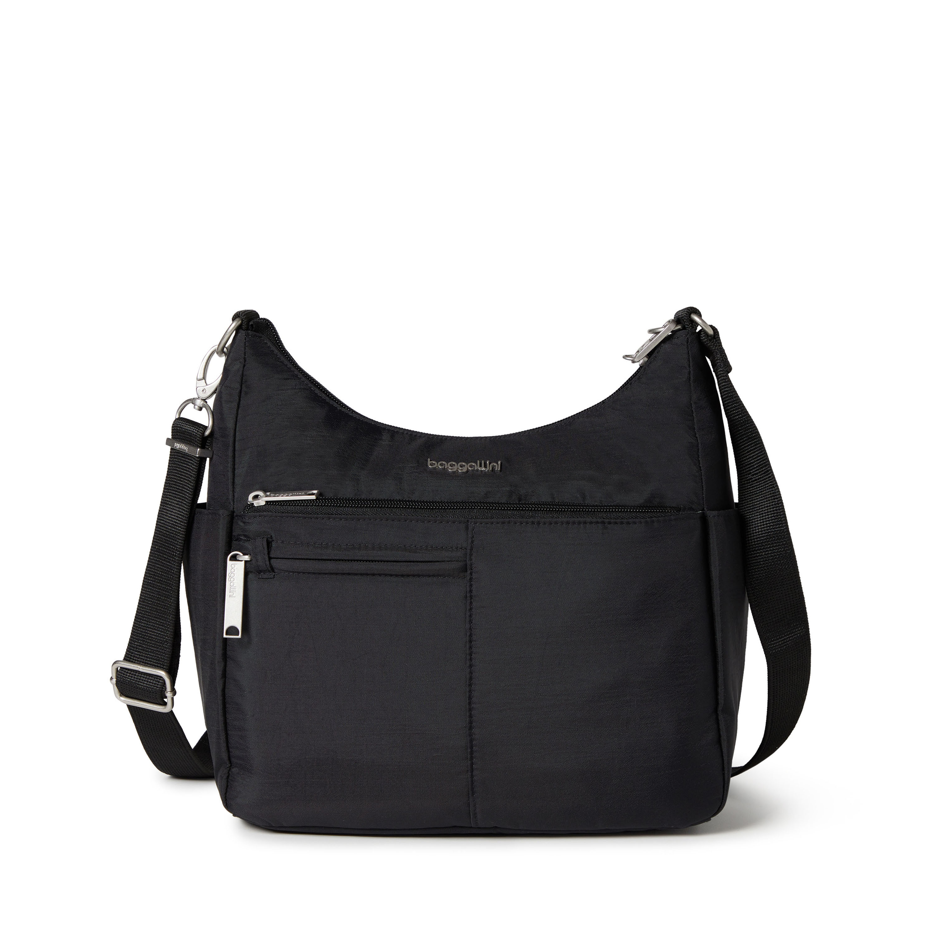 Women's Free Time Anti-Theft Crossbody Bag | Securtex | Baggallini in Black | Nylon | Medium